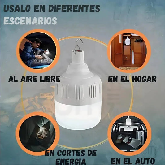 Bombillo Led Recargable De Emergencia 50W