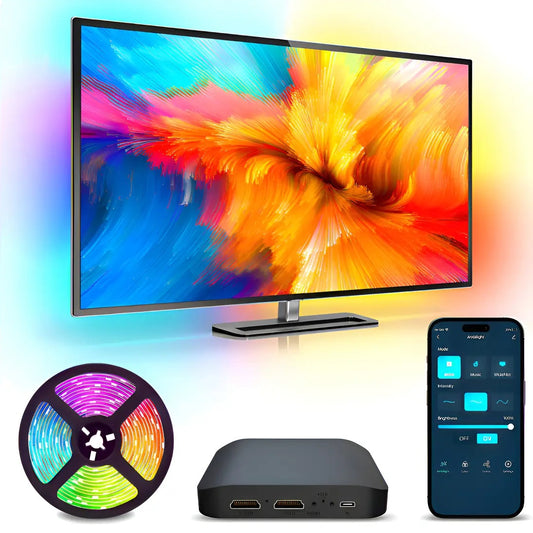 Cinta Tira Led Inmersiva Smart Para Tv 4m Con Deco Sync Box Hdmi