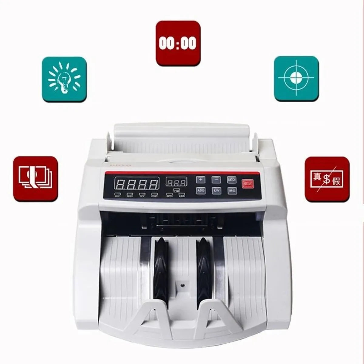 Máquina Contadora de Billetes Profesional de Alta Velocidad (900 B/Min) – Pantalla LED