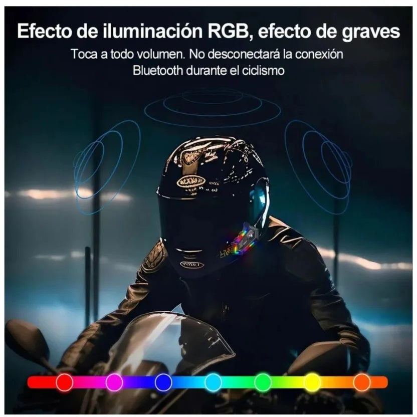 Intercomunicador para Casco KR-M2 con Bluetooth 5.3 y Luz RGB – Estilo y Conectividad en la Vía