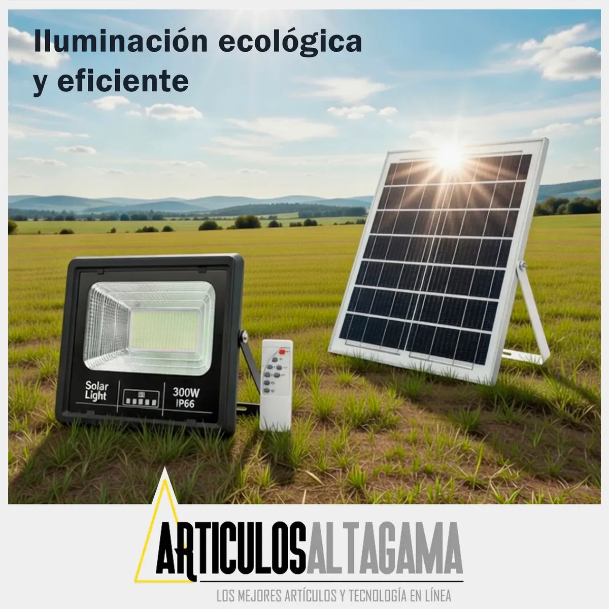 Reflector Solar LED 300W Exterior Impermeable IP65 + Control