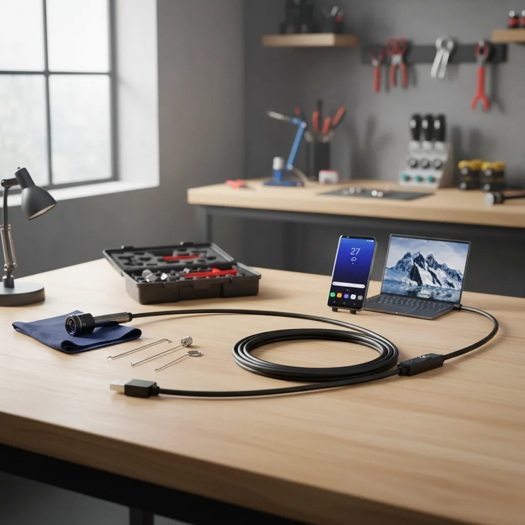 Cámara Endoscópica 5 Metros 3 en 1 – USB, Tipo-C y Micro USB (V8) Para Celular y PC