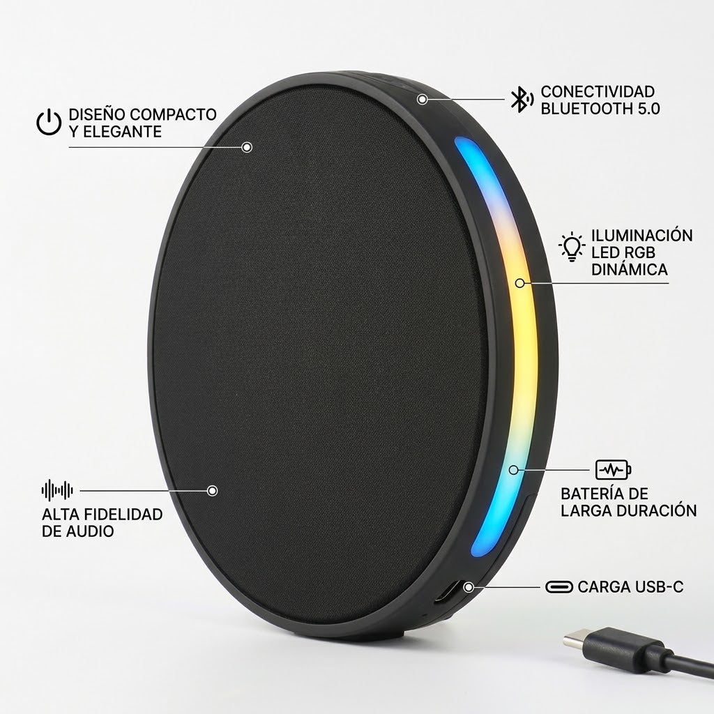 Parlante M26 Elegante Con Luz Led