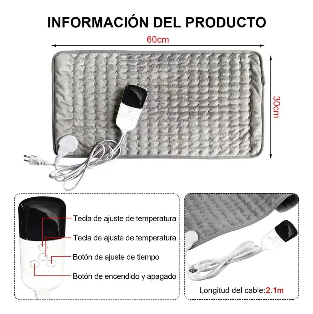 Almohadilla Térmica Eléctrica Para Fisioterapia Alivio Dolor