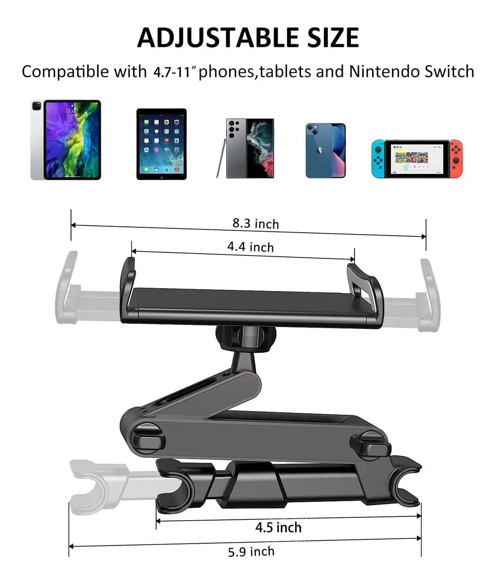 Soporte para Tablet de Auto MXSIMEDARBY con Pinza, 360° y Antivibración, para 4.7 a 12.9" en Asiento