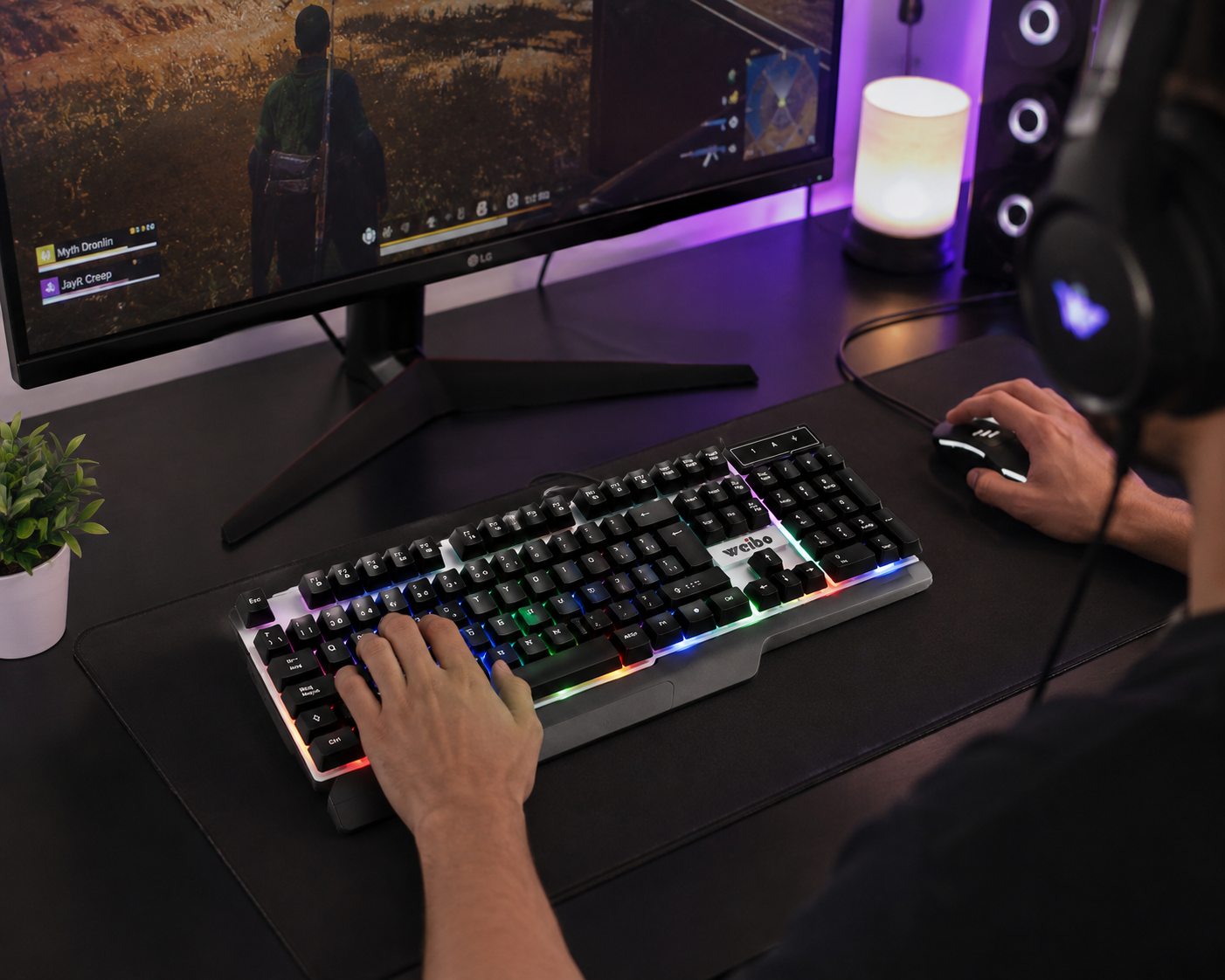 Combo Gamer WEIBO WB-550 Teclado y Mouse USB con Iluminación LED