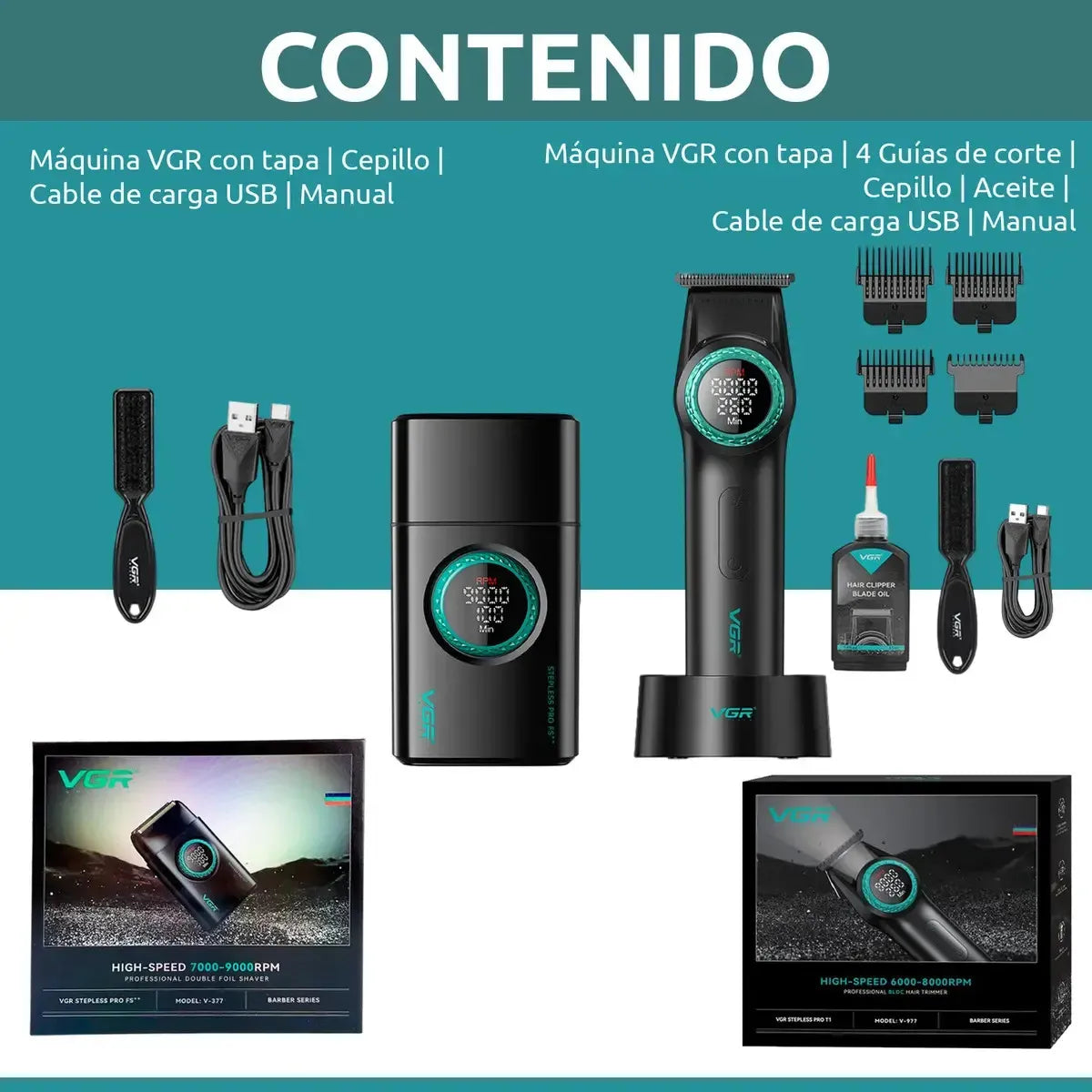 Combo VGR Patillera V-977 + Shaver V-377