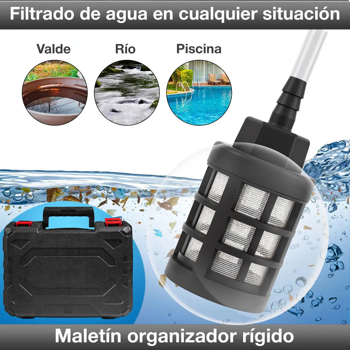 Hidrolavadora Portátil Inalámbrica 46V | Doble Batería | Boquilla 6 Chorros