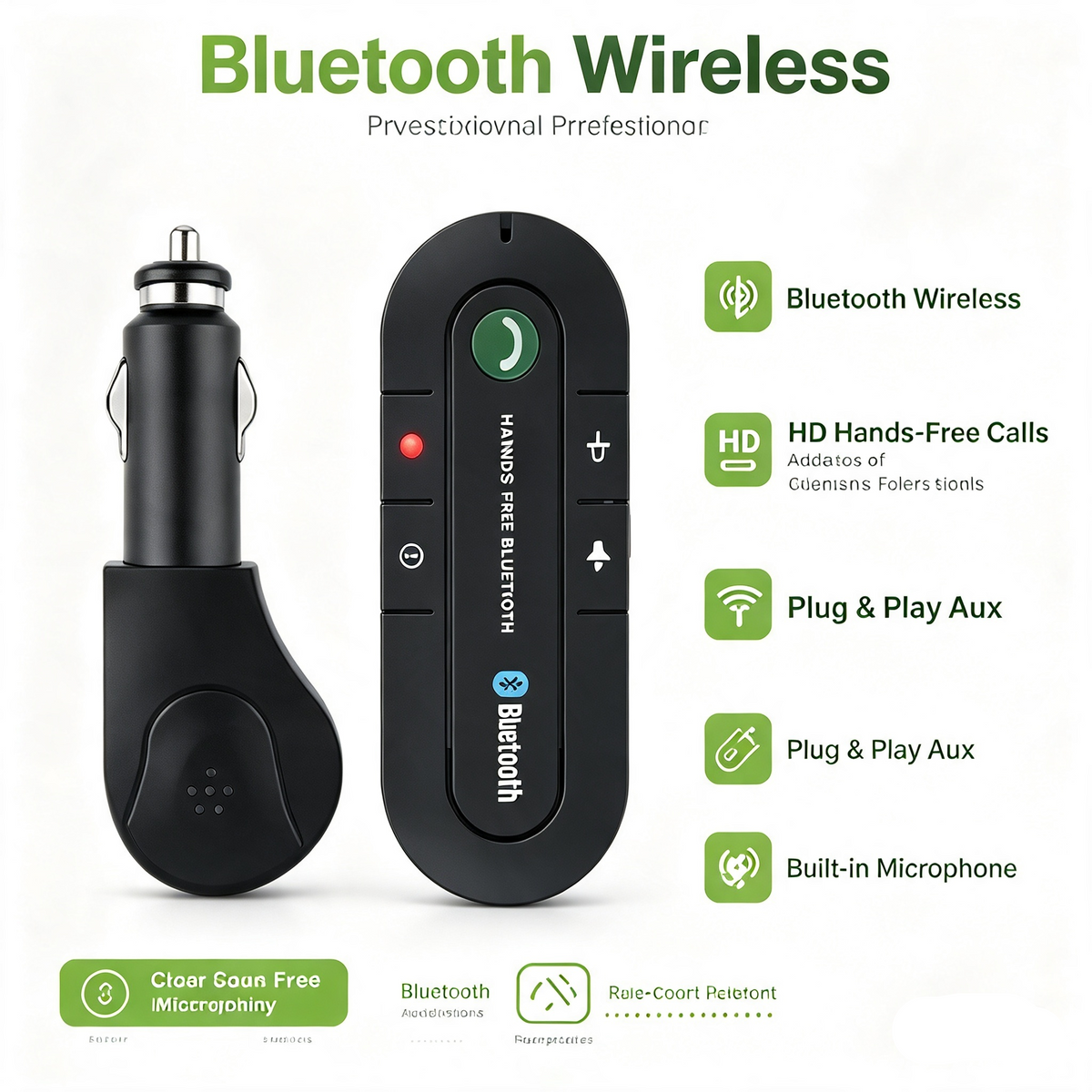 Bluetooth Para Carro Llamadas Manos Libres Hands Free Kit