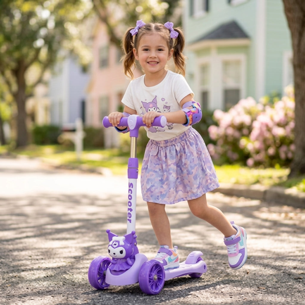 Juguete Monopatín Diseño Kuromi Para Niños Scooter Patineta