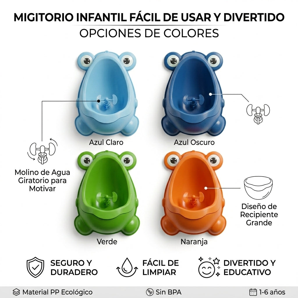 Orinal Infantil Niño Sapito con Molino Giratorio
