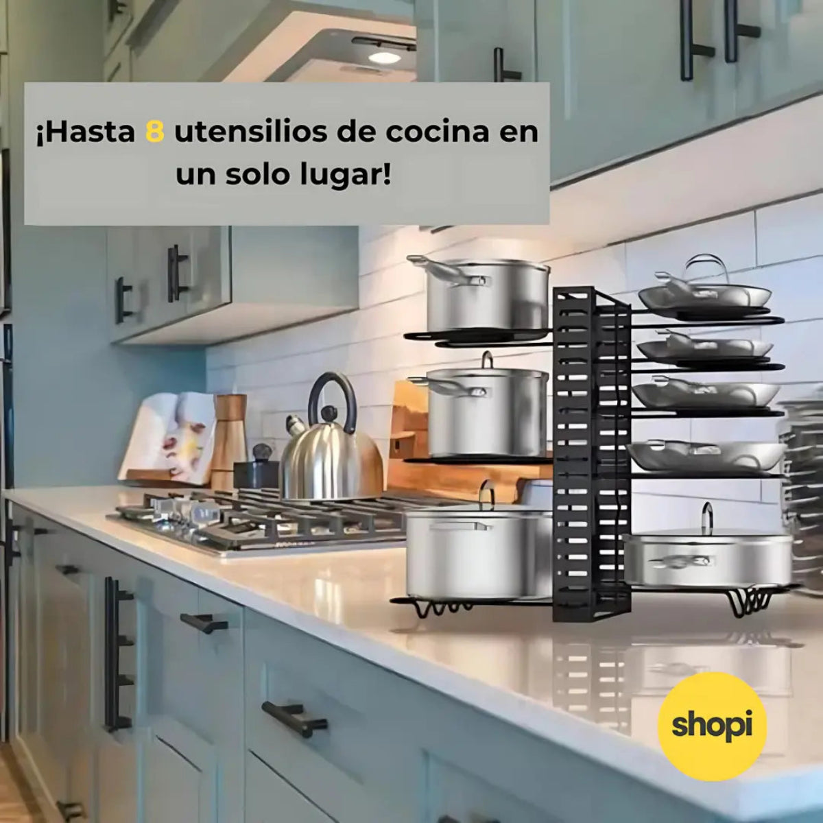 Estante Organizador Para Ollas Y Sartenes 8 Puestos