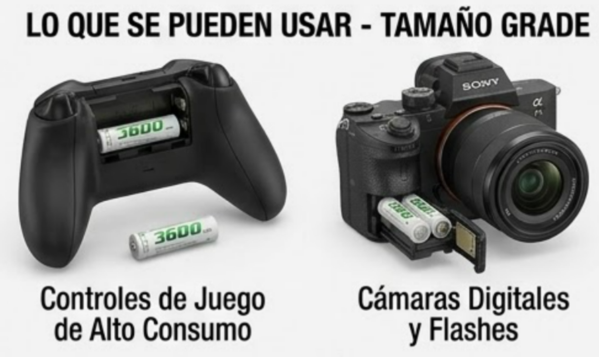 Pilas Recargables Aa X2 De Alta Capacidad Ironbat 3600 Mah