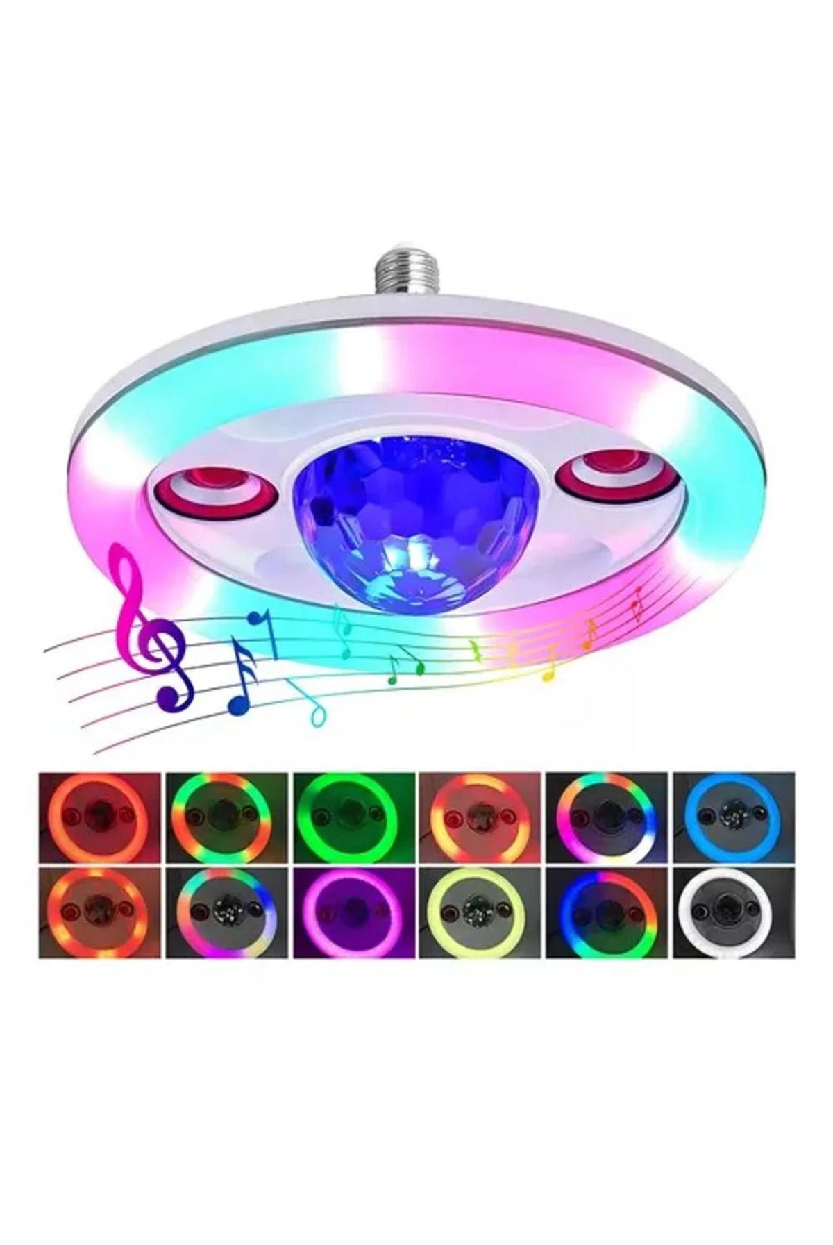 Lampara Rgb Musical Bluetooth Doble Parlante 48W
