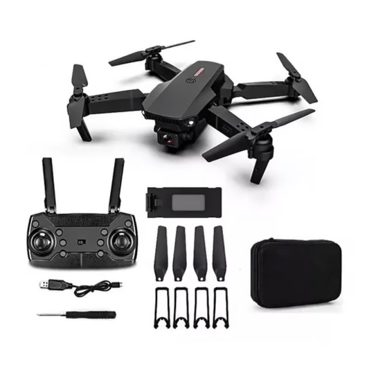 Drone E88 Con Doble Cámara Hd Negro 2.4ghz 2 Batería