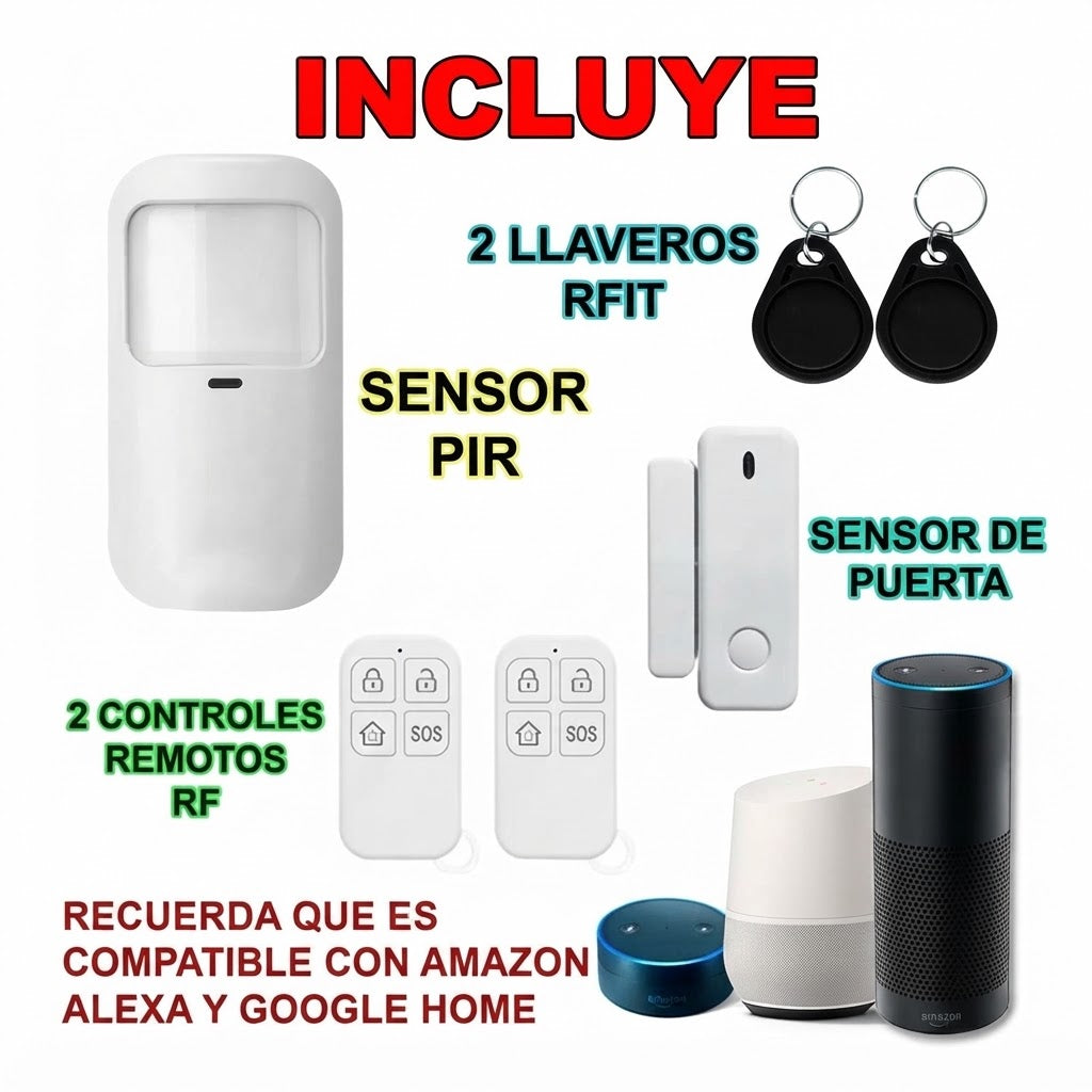 Alarma Y Sensor Beta De Movimiento Con Wi-Fi Y GSM Para Alexa Y Google Assistant