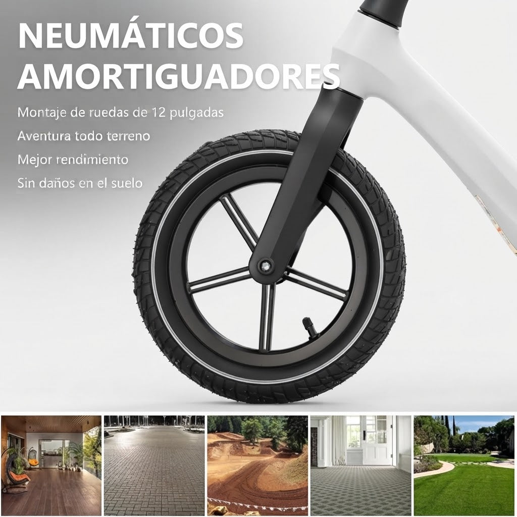 Bicicleta De Equilibrio Ajustable Para Niños Aquila Color Blanco