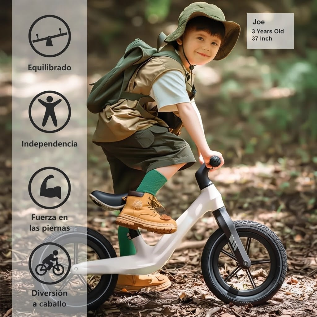 Bicicleta De Equilibrio Ajustable Para Niños Aquila Color Blanco