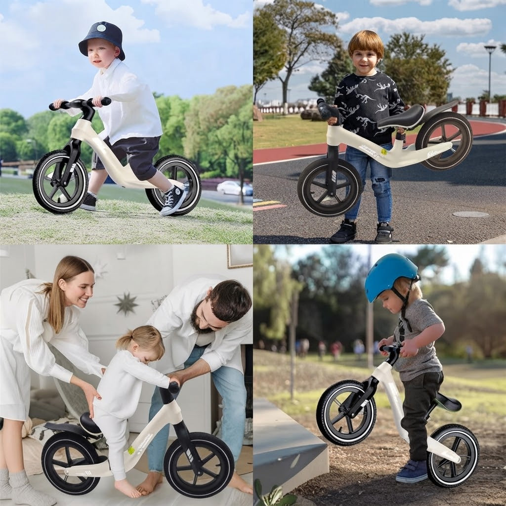 Bicicleta De Equilibrio Ajustable Para Niños Aquila Color Blanco