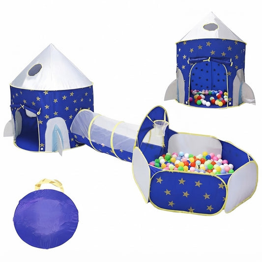 Carpa Castillo Niños 3 En 1 Juega Azul, Gatea Y Descubre