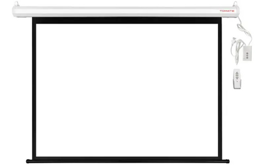 Telón Eléctrico para Proyector 84" con Control Remoto | Pantalla Motorizada 16:9 HD