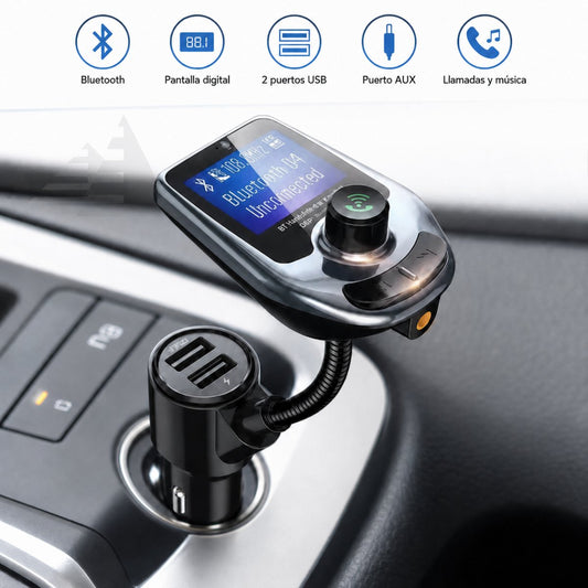 Adaptador Transmisor Bluetooth Modulador Doble Puerto Carro