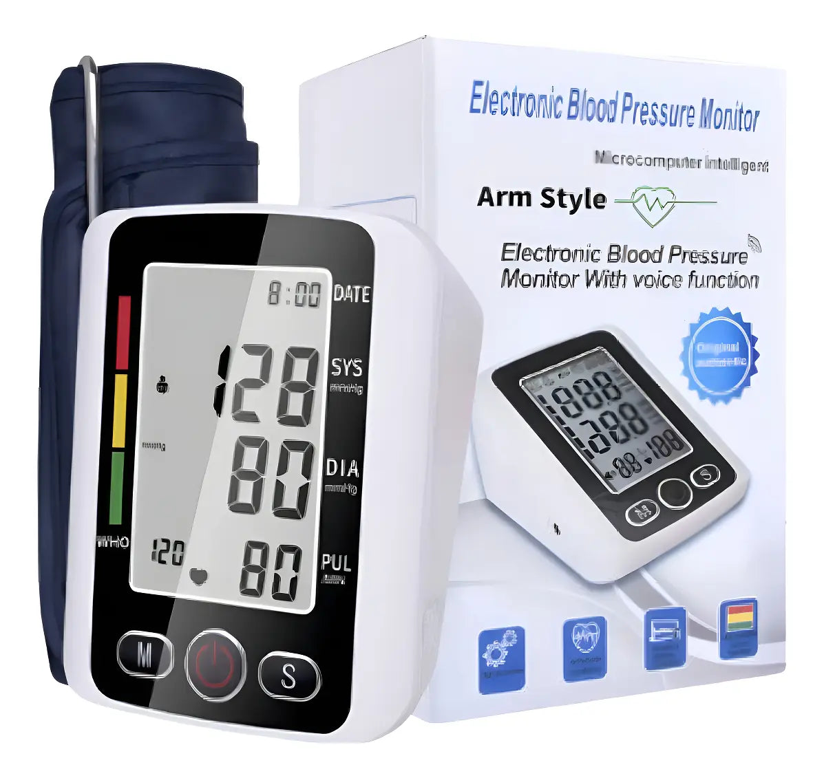 Tensiómetro Digital de Brazo Automático con Función de Voz y Pantalla LCD