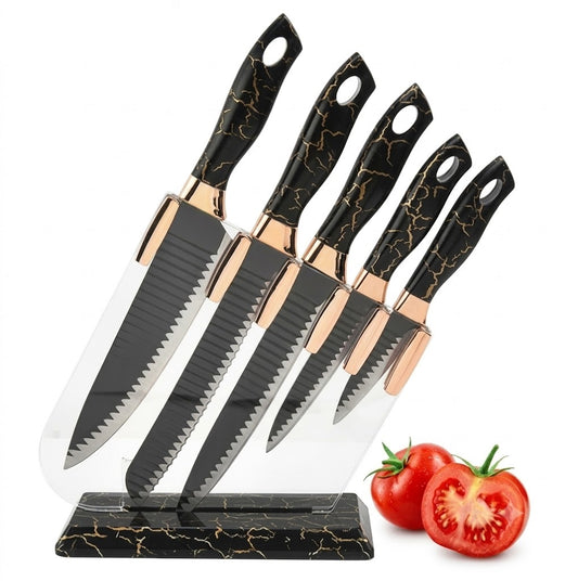 Set de Cuchillos x 5 Acero Mango Antideslizante