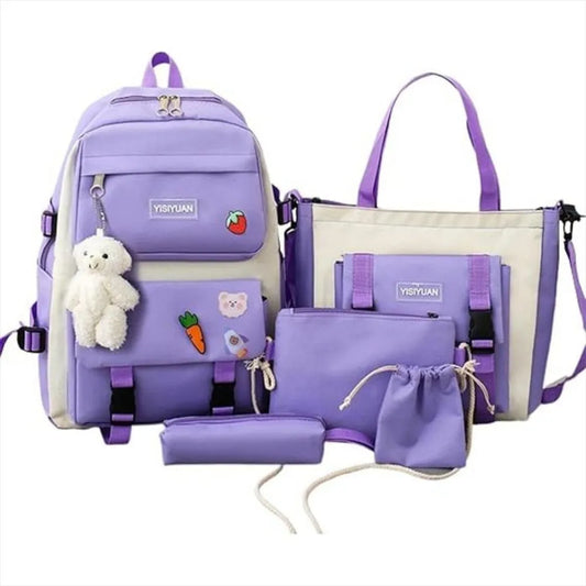 Kit Escolar Multifuncional Maleta 5 Piezas Morado