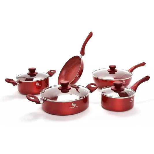 Batería Ollas Schaffhausen Red Velvet 9Pz Suizas