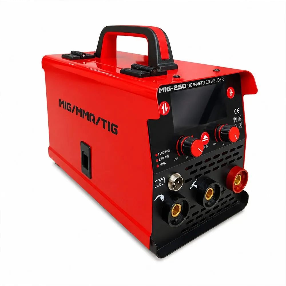 Soldadora Inversora 3 en 1 MIG 250A – Electrodo Alambre Flux Core y TIG Lift