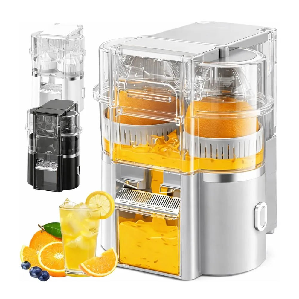 Exprimidor De Naranjas Eléctrico Automático Extractor Doble Transparente