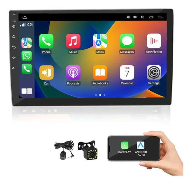 Radio Pantalla Android 10 Pulgadas Carplay Android Auto GPS + Cámara
