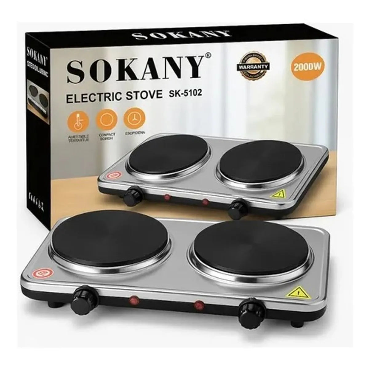 Estufa Eléctrica Sokany con Diseño Moderno y Bajo Consumo
