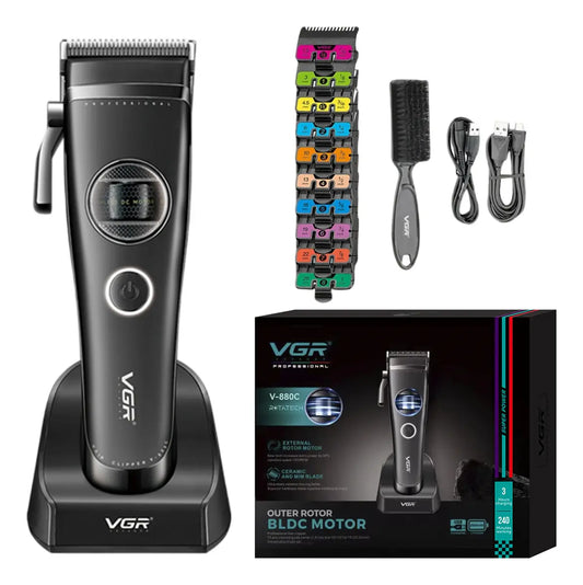 Máquina Cortar Pelo Vgr V-880c Cerámica Motor Bldc 9000rpm Color Negro