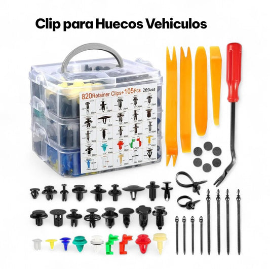 Kit de Clips Automotriz 925 Piezas Remaches de Plástico Universal y Herramientas