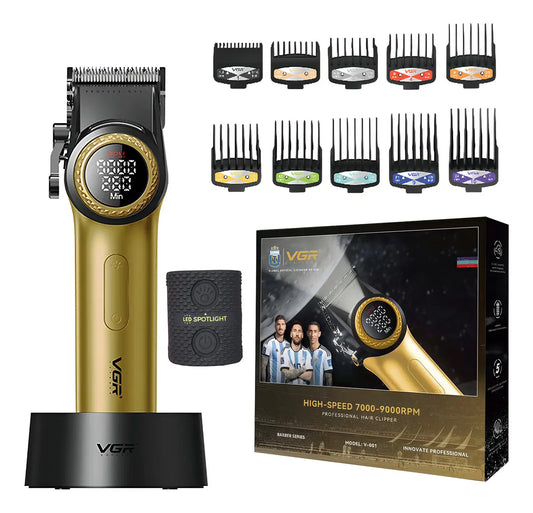 Máquina Barbería Profesional Corta Pelo Vgr V-001 9000 Rpm 10 W Color Dorado