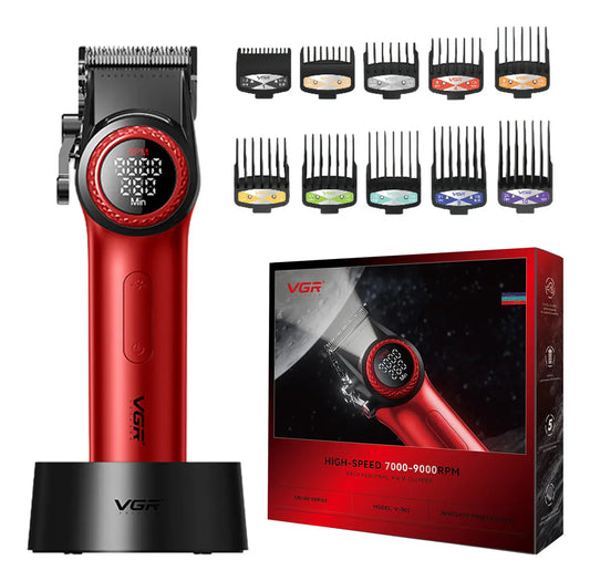 Máquina Barbería Profesional Corta Pelo Vgr V-001 9000 Rpm Color Rojo