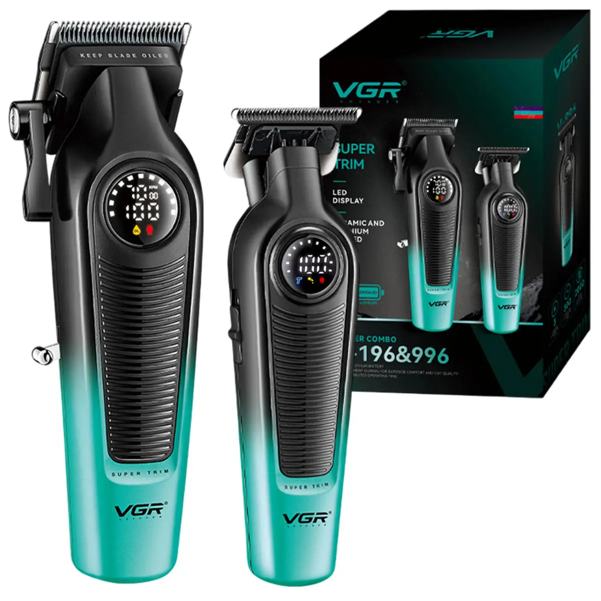 Cortadora De Pelo VGR Super Trim V-196 V-996 Verde Recargable