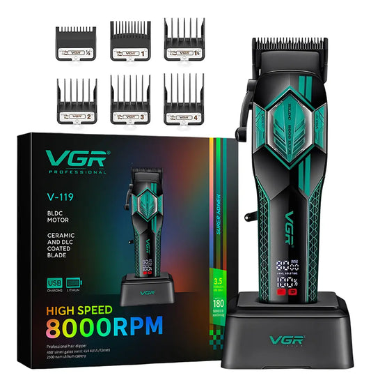 Maquina Cortar Pelo Profesional Vgr V-119 8000rpm Verde