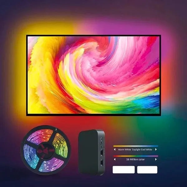Cinta Tira Led Inmersiva Smart Para Tv 4m Con Deco Sync Box Hdmi