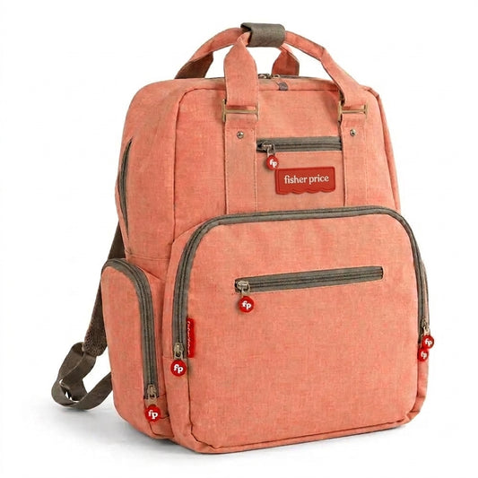Pañalera Tipo Morral Fisher Price Multifuncional Rosada