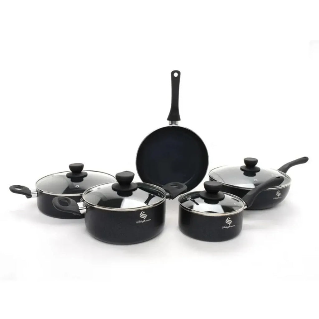Batería Ollas Schaffhausen Negro 9Pz Suizas