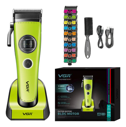 Máquina Cortar Pelo Vgr V-880c Cerámica Motor Bldc 9000rpm Color Verde