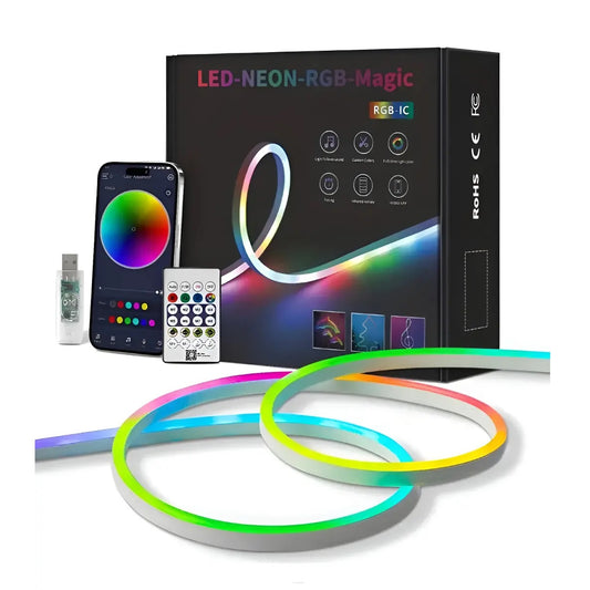 Cinta Tira Led Luz Neon Rgb Manguera 5 Metros Ritmica Usb