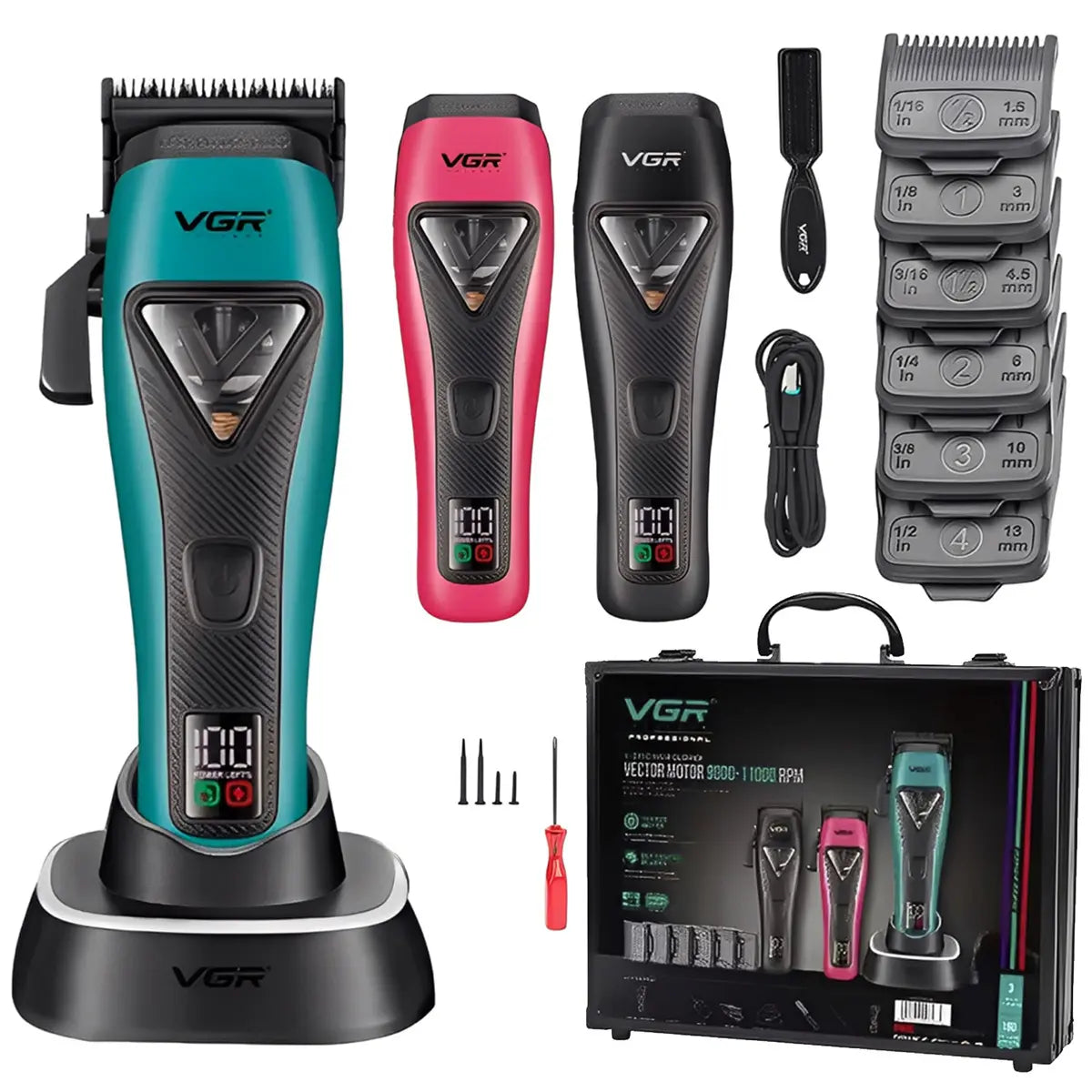 Máquina Cortar Pelo VGR V-035C Motor Vectorial – Carcasas Intercambiables