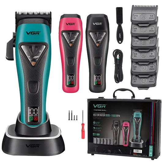 Máquina Cortar Pelo VGR V-035C Motor Vectorial – Carcasas Intercambiables