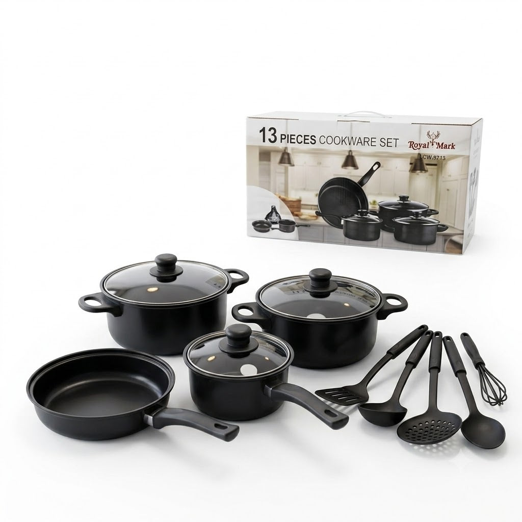 Juego De Ollas Antiadherente Con Utensilios De Cocina 13 Piezas