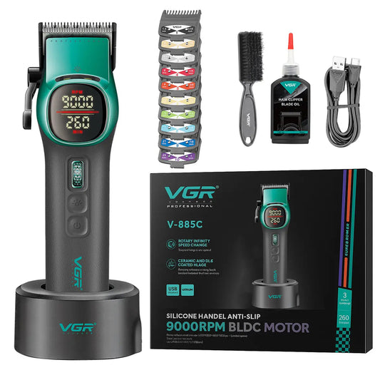 Máquina Cortar Pelo Barberia Clipper Vgr V-885c Profesional Color Verde