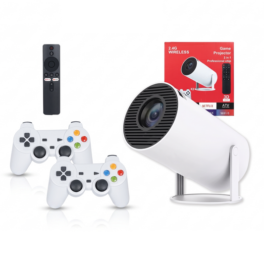 Proyector X30 Inteligente 2 En 1 + Consola De Juegos + 2 Controles Inalámbricos (WiFi 6 / App Store)
